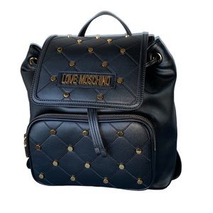 Love Moschino Black Studded Cinch ‎ Backpack